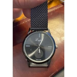Unisex 37mm Gun Metal Tone Lupai Watch, Nylon Mesh Band
